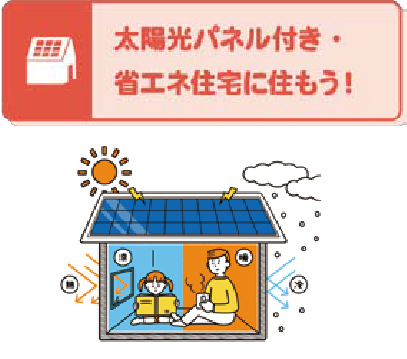 太陽光パネル付き・省エネ住宅に住もう!
