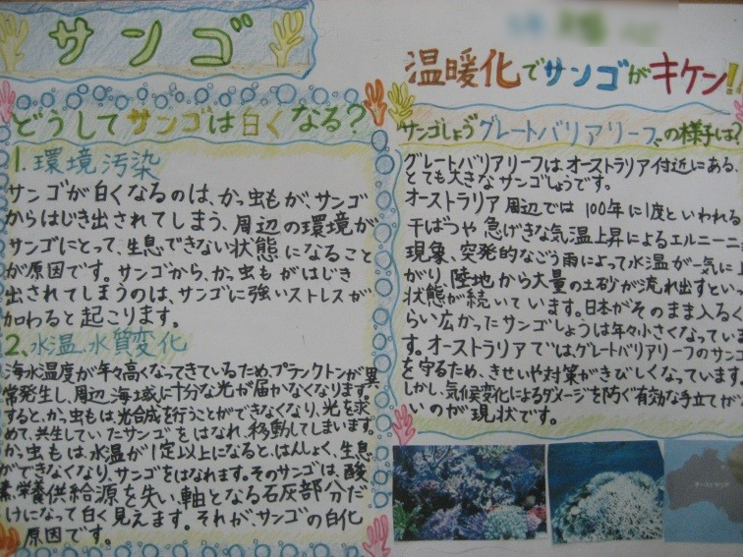 雫石町立西山小学校では地球温暖化をテーマとした 壁新聞 を作成しました トピックス いわてわんこ節電所